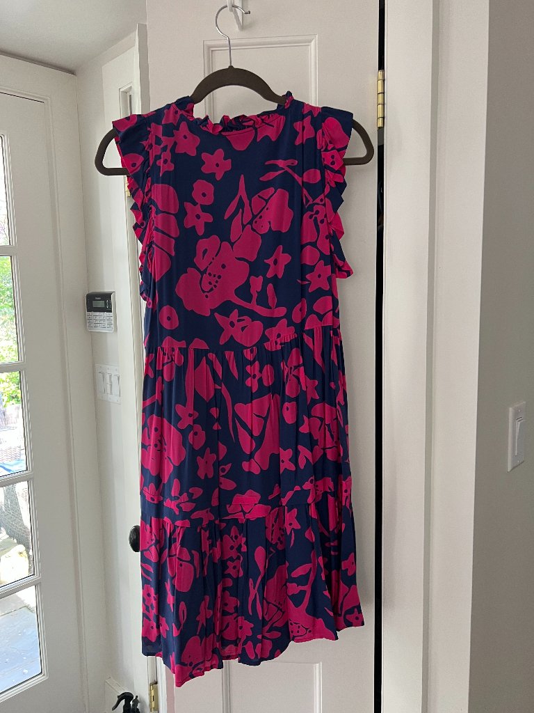 Caballero Pink Blue Shana Floral High Low Dress Size Xs